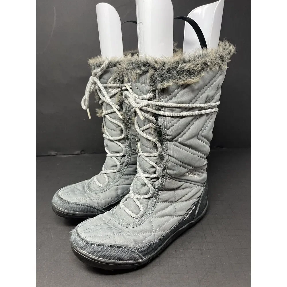 Columbia Women's Minx Mid Iii Snow Boot - Ti Grey Steel/Grey Ice Faux Fur Size 6